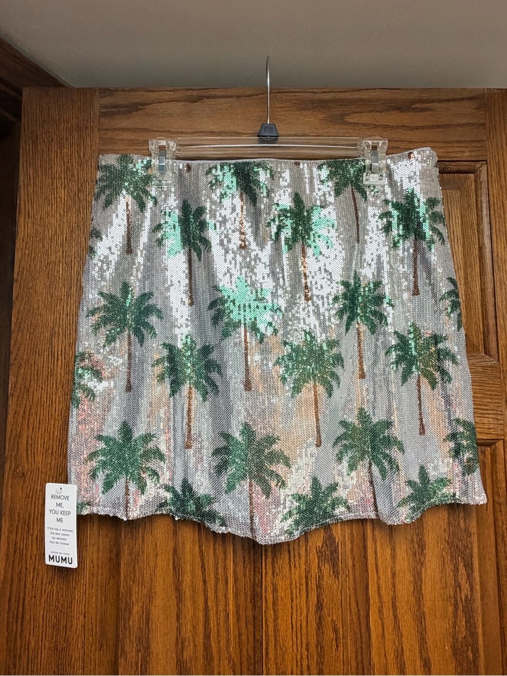 Show Me Your MuMu Palm Tree Sequin Mini Skort